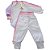 Kit 03 Conjuntos Body e Mijão Bebê Manga Longa Feminino - Imagem 2