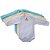 Kit 05 Body Bebê Manga Longa Malha Canelada Masculino - Imagem 5