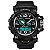 Relógio Masculino Sanda Militar Sport Anti-Shock Dual-Time 742 Black Silver - Imagem 1