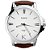 Relógio Luxo Masculino Korps 1319 Prata Fundo Branco Pulseira Couro Marrom - Imagem 1