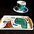 Conjuntinho xícara de chá com pires e bandeja- Dinossauro - Imagem 2