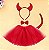 Fantasia Infantil Diabinha ou Gatinha Tiara Gravata Rabo E Saia - Imagem 5