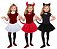 Fantasia Infantil Diabinha ou Gatinha Tiara Gravata Rabo E Saia - Imagem 1