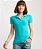 A87 Piqué Polo Feminina M Verde Água / Pink - Imagem 1