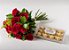 Buquê de 12 Rosas Vermelhas + Ferrero Rocher - Imagem 1