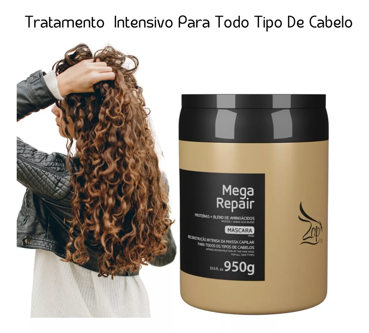 Zap Mega Repair Máscara Reconstrução Intensa - 950g - Imagem 2