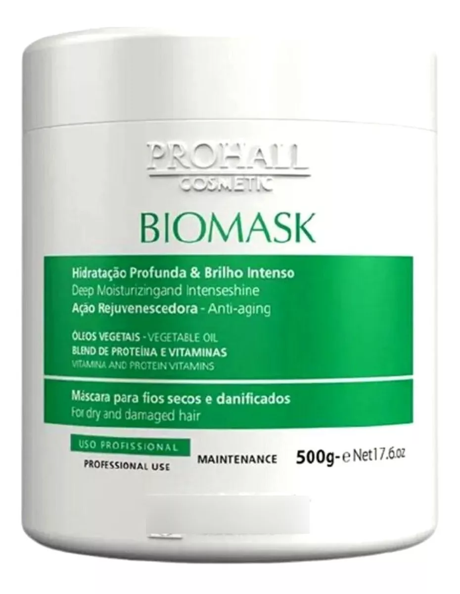 Máscara De Hidratação Profunda E Brilho Biomask Prohall 500g - Imagem 1