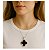 Colar Pingente Trevo Preto Folheado Com Stras Premium Mcours - Imagem 4