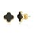 Brinco Trevo Preto Com Dourado ou Prateado Folheado Premium M Cours - Imagem 1