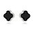Brinco Trevo Preto Com Dourado ou Prateado Folheado Premium M Cours - Imagem 4