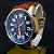 Relógio Invicta 3329 I-Force Mostrador Azul Banhado a Ouro 18k Pulseira em Couro Marrom Cronógrafo Destro - Imagem 3
