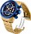 Relógio Invicta Aviator 19173 Dourado Quartzo 48mm Mostrador Azul - Imagem 2