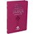 BÃ­blia Sagrada Slin Almeida revista e corrigida capa couro sintÃ©tico cor Pink Fuxia com borda prateada SBB - Imagem 1