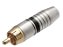 PLUG RCA 6MM PROFICIONAL ESTRIADO PRETO/DOURADO - Imagem 1