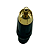 PLUG RCA MACHO DE METAL PROFISSIONAL PONTA DOURADA - PRETO - Imagem 1