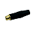 PLUG RCA FEMEA DE METAL PROFISSIONAL PONTA DOURADA - PRETO - Imagem 1