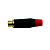 PLUG RCA FEMEA DE METAL PROFISSIONAL PONTA DOURADA - PRETO/VERMELHO - Imagem 2