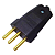 TOMADA MACHO 2P + T 10A PRETO UN - Imagem 1
