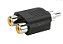 ADAP PLUG RCA P/ 2 JACK RCA - NIQUEL - Imagem 1