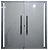 PORTA DE ABRIR 2 FOLHAS LAMBRIL COM PUXADOR E VISOR ALUMÍNIO BRANCO LINHA 25 PREMIUM - Imagem 1