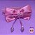 Coleira Glamu Pet Rosa com Detalhes em Tecido Listrado e Cetim - Imagem 1