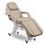 Maca Poltrona Fixa Estética Reclinável Soft Bege base Branco Com 2 Bandejas - Akmed - Imagem 1