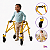 Andador Posterior Para Locomoção e Reabilitação Com 4 Rodas Amarelo Tamanho P - Mercur - Imagem 1