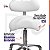 Mocho Sela Ajustável Ergonômico Com Encosto Branco - Akmed - Imagem 6