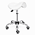 Mocho Sela Fixo Assento Ergonômico Giratório Branco - Akmed - Imagem 1