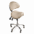 Mocho Sela Ajustável Ergonômico Com Encosto Bege - Akmed - Imagem 1