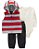 CONJUNTO COLETE 3 PEÇAS CARTER'S - LISTRAS VERMELHO E CINZA - MENINO - Imagem 1