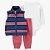 CONJUNTO COLETE 3 PEÇAS CARTER'S - LISTRAS VERMELHAS - MENINO - Imagem 1