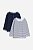 KIT 2 CAMISETAS MANGA LONGA H&M - AZUL E LISTRADA - MENINO - Imagem 1