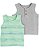 KIT 2 CAMISETAS REGATA CARTER'S - VERDE LISTRADA E CINZA - MENIN0 - Imagem 1