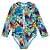 MAIÔ MODA PRAIA TIP TOP KIDS - TROPICAL AZUL - PROTEÇÃO UV50+ - MENINA - Imagem 1