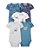KIT 5 BODIES MANGA CURTA CARTER'S - BORBOLETA E FLORAL AZUL - MENINA - Imagem 1