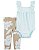 CONJUNTO 2 PEÇAS CARTER'S - AZUL CLARO FLORAL & BEGE - MENINA - Imagem 1