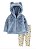 CONJUNTO 3 PEÇAS PELUCIADO CARTER'S - AZUL FLORAL - MENINA - Imagem 2