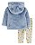 CONJUNTO 3 PEÇAS PELUCIADO CARTER'S - AZUL FLORAL - MENINA - Imagem 4