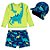 MODA PRAIA CONJUNTO 3 PEÇAS TIP TOP TODDLER - DINO - PROTEÇÃO UV50+ - MENINO - Imagem 1