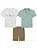 CONJUNTO 3 PEÇAS VERÃO CALVIN KLEIN - BASIC VERDE E BRANCO - MENINO - Imagem 1
