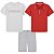 CONJUNTO 3 PEÇAS VERÃO CALVIN KLEIN - BASIC VERMELHO E CINZA - MENINO - Imagem 1