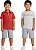 CONJUNTO 3 PEÇAS VERÃO CALVIN KLEIN - BASIC VERMELHO E CINZA - MENINO - Imagem 5