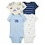 KIT 4 BODIES MANGA CURTA CARTER'S - DINO AZUL - MENINO - Imagem 1