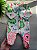 MACACÃO COM PÉ FLEECE UP BABY - BICHINHOS NEON - MENINA - Imagem 4