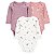 KIT 3 BODIES MANGA LONGA CARTER'S - FLORAL - MENINA - Imagem 1