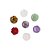 10-0128 - Pacote com 10 Pedras Quartzo Colorido Flor com Passante 12mm - Imagem 1