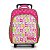 Mochila Infantil Pequena com Rodinhas Sapeka - Flor Pink - Imagem 1