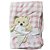 Manta cobertor para bebê - Ursinho Xadrez Rosa - Imagem 1