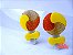 Bico de Pato (Par) Multicor - Coleção Lúdica Fita Flor Acessórios. (Pirulito: Amarelo, Laranja, Dourado) Glitter - Imagem 3